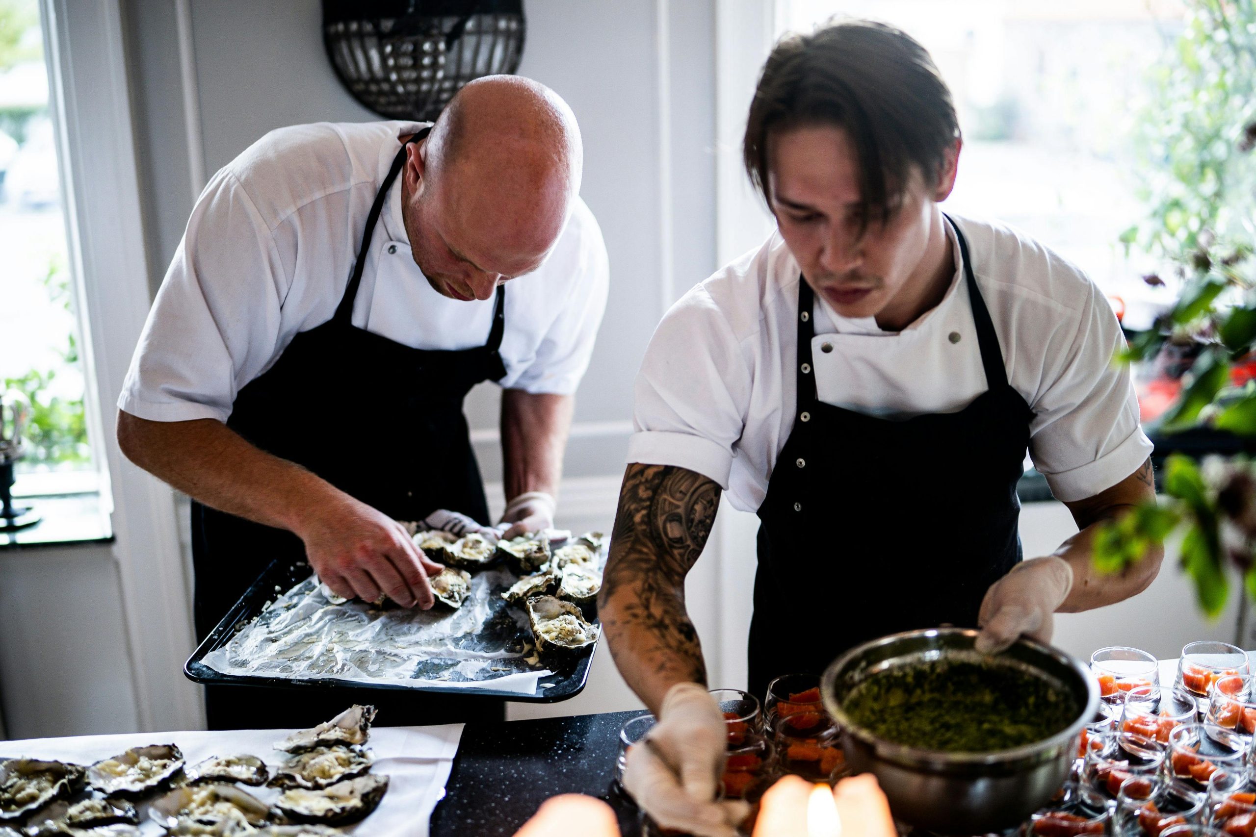 two chefs cooking