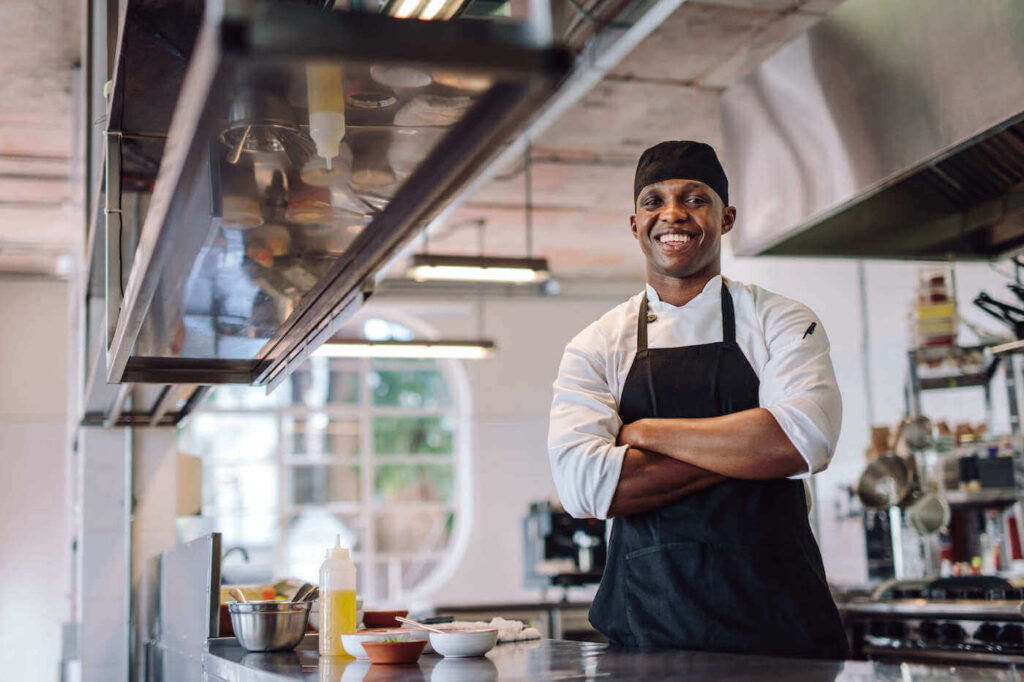 chef smiling in the kitchen