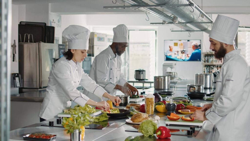 chefs prepping food