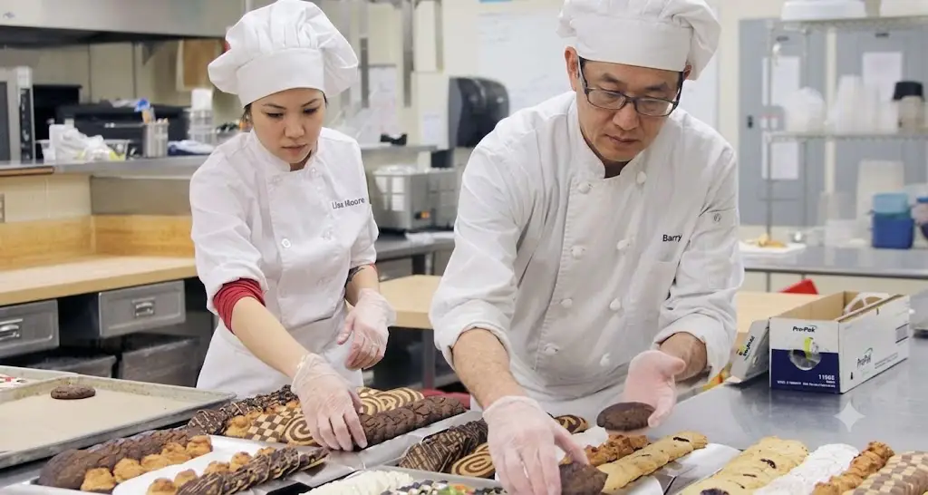 chef arranging pastry